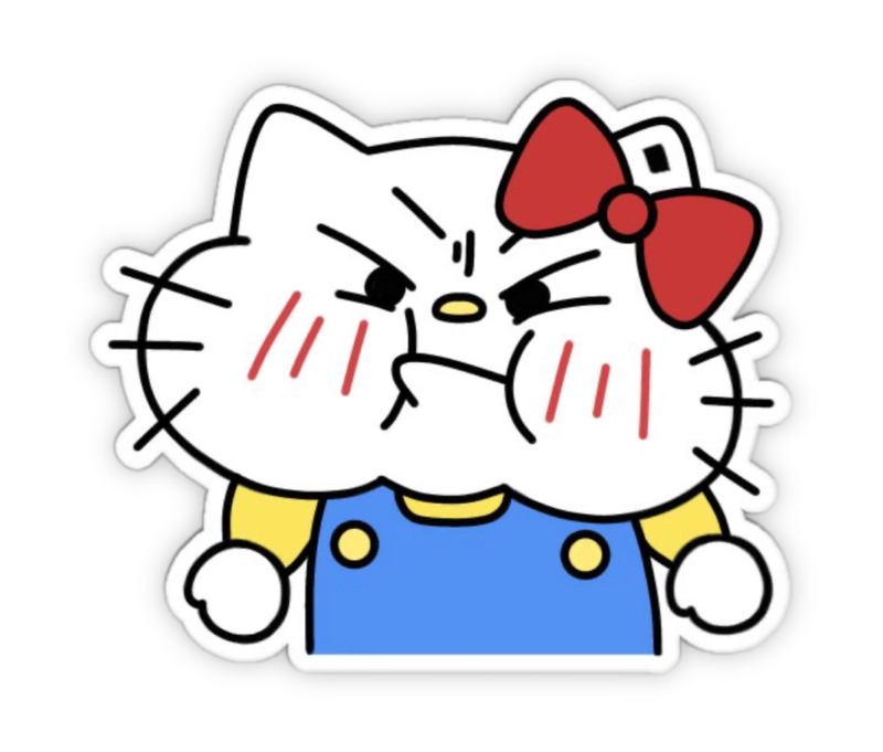 sticker hello kitty messenger biểu cảm tức giận