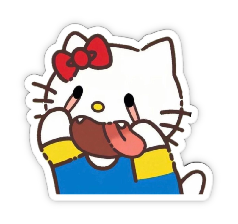 sticker hello kitty messenger lè lưỡi lêu lêu